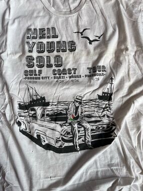 Vintage Neil Young solo gulf tour t shirt XL